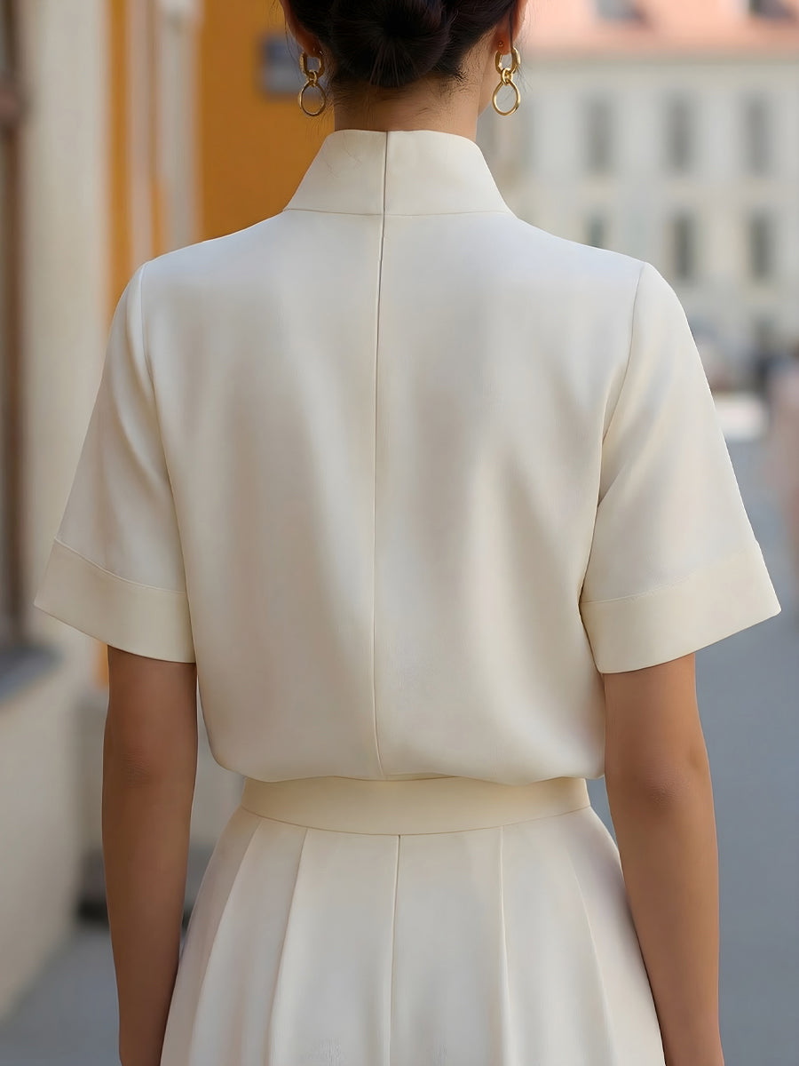Aroha™ — Cămașă elegantă cu guler modern și mâneci scurte