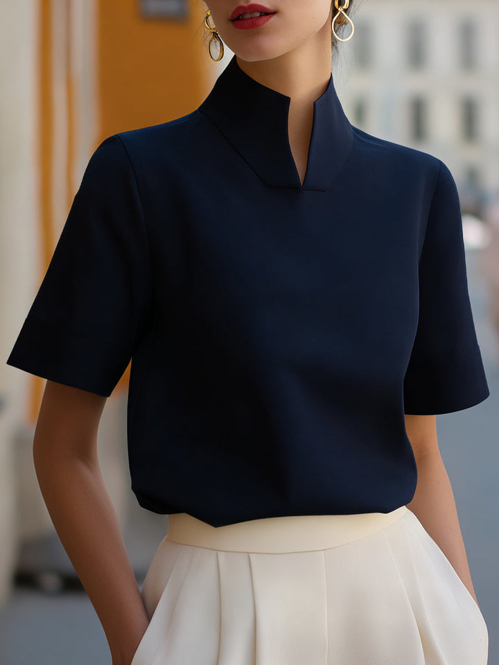 Aroha™ — Cămașă elegantă cu guler modern și mâneci scurte