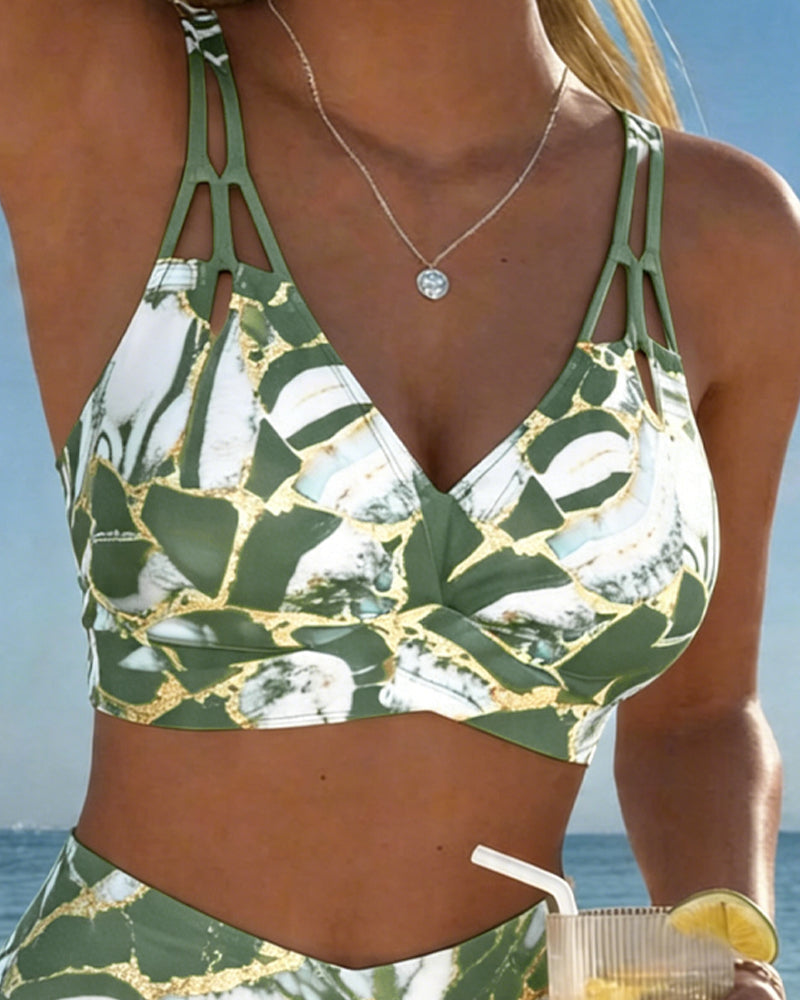 Luna™ — Bikini cu Bretele Creative și Decolteu