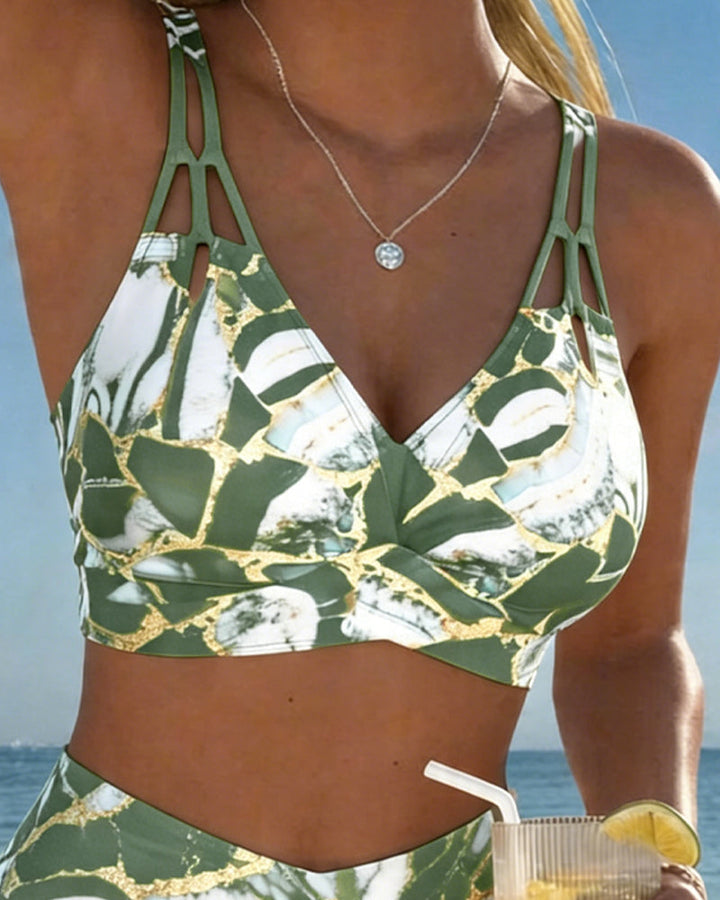 Luna™ — Bikini cu Bretele Creative și Decolteu