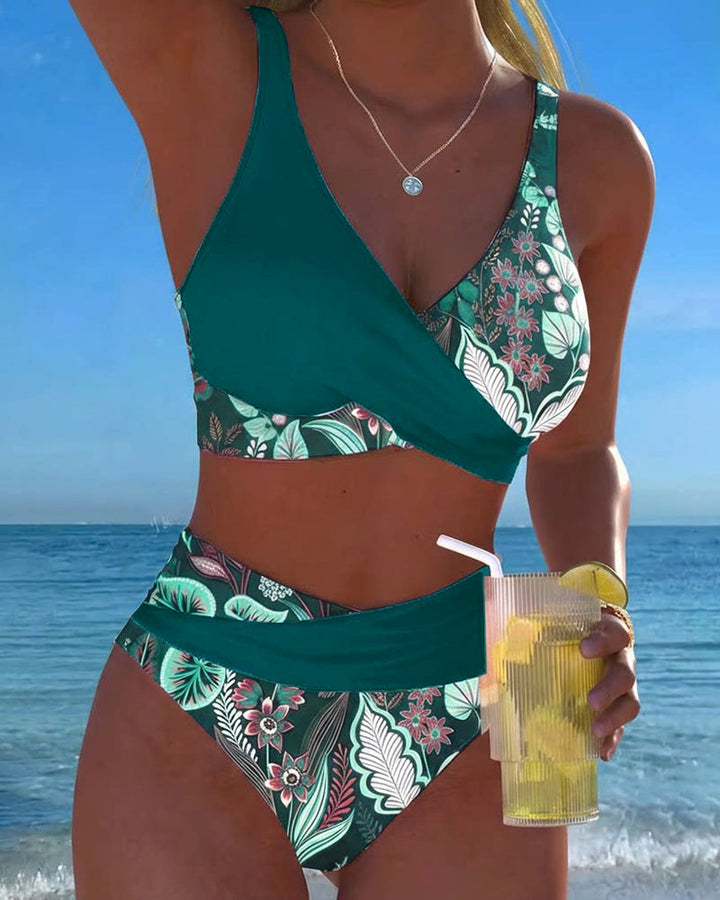 Mirela™ — Bikini Floral cu Croială Regulară