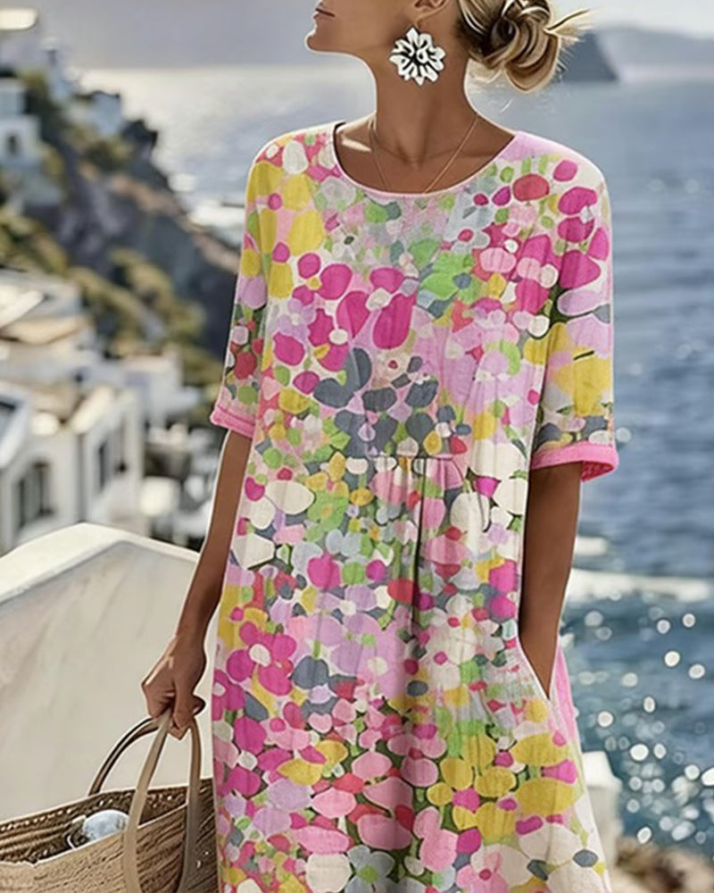 Elena™ — Rochie midi florală elegantă de vară