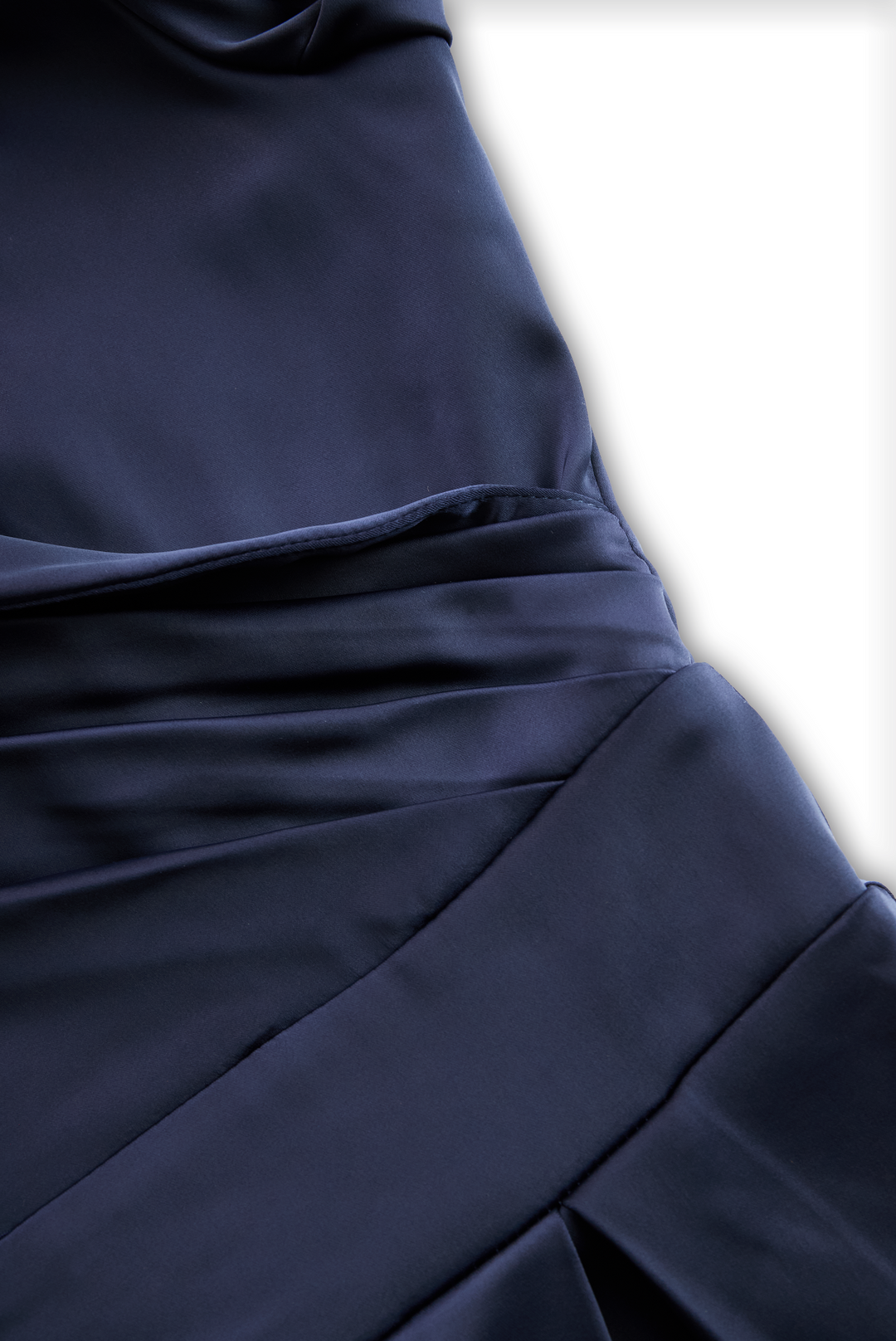 Aurora™ — Rochie midi din satin cu guler drapat