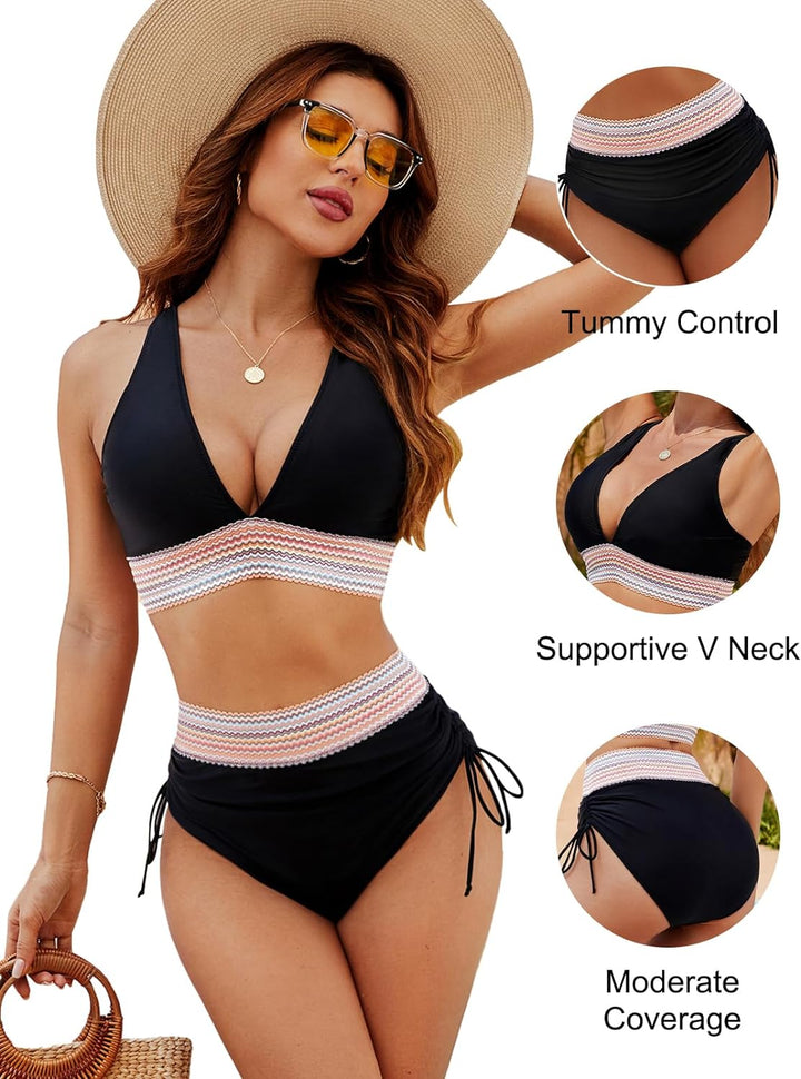 Elara™ — Bikini cu talie înaltă și design îndrăzneț