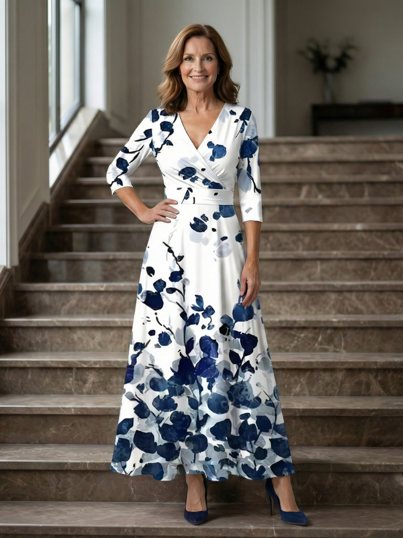 Celine | Rochie midi cu guler înfășurat