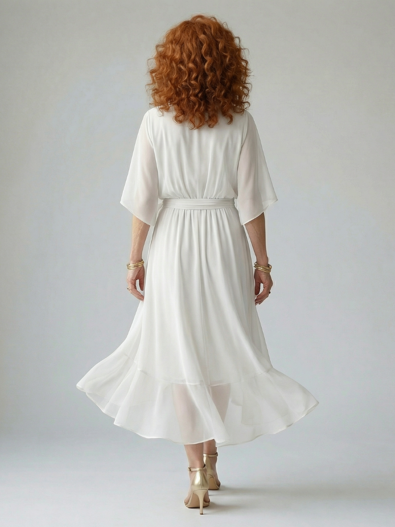 Elric | Rochie midi ușoară cu drapat