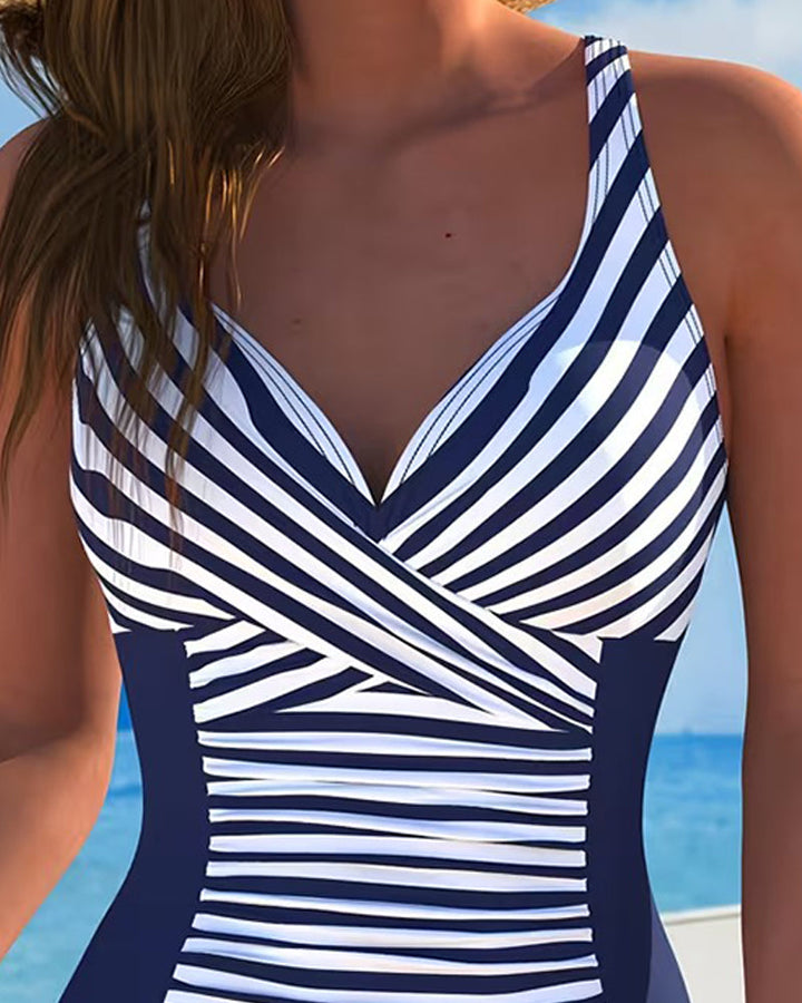 Aurora™ — Costum de baie dintr-o piesă cu dungi
