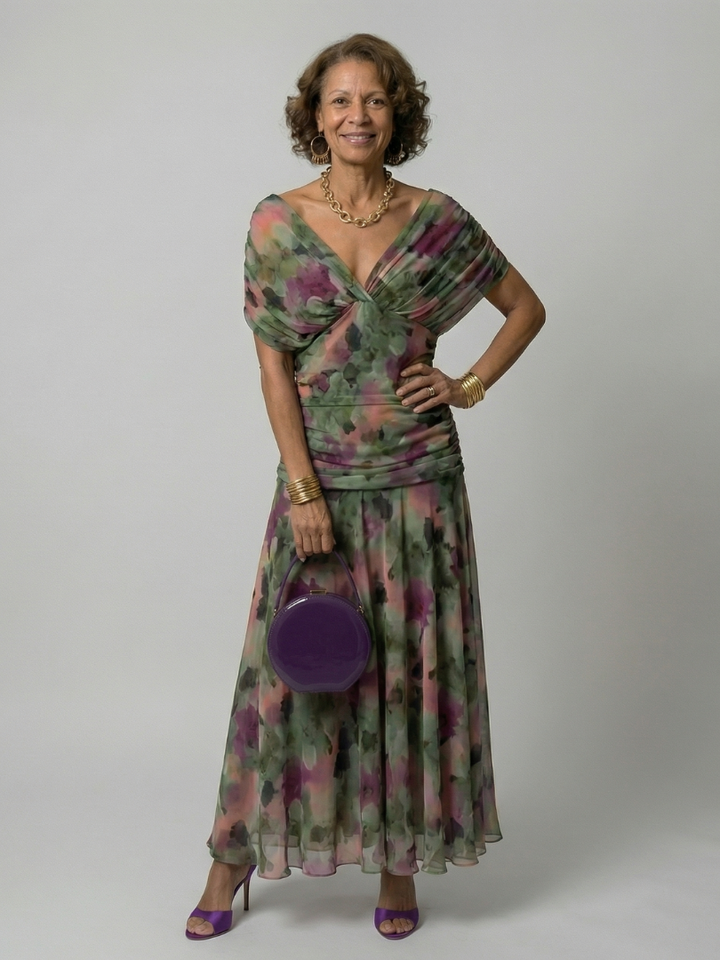 Calen | Rochie midi cu umerii goi