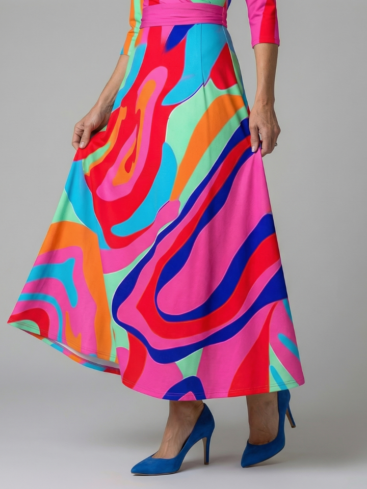 Celine | Rochie midi cu guler înfășurat