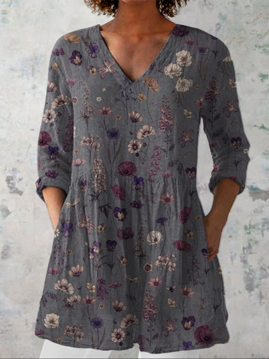 Audrey™ — Bluză elegantă cu mâneci lungi și decolteu în V