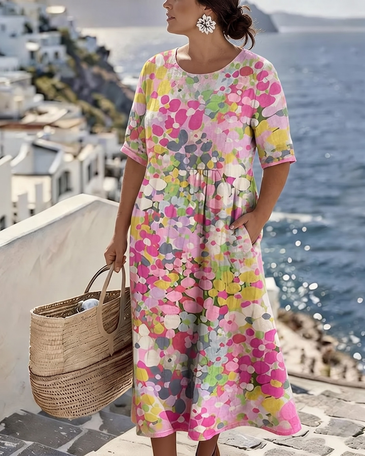 Elena™ — Rochie midi florală elegantă de vară