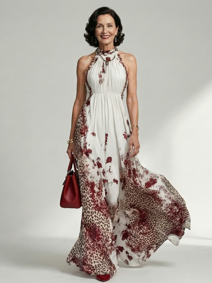 Orlune | Rochie maxi albă plisată