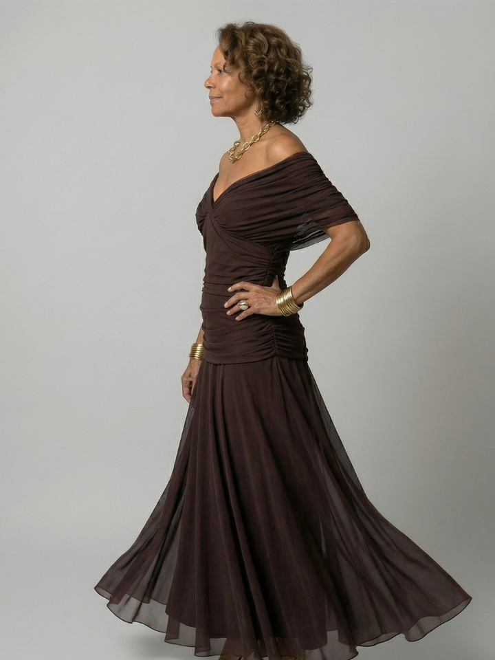 Calen | Rochie midi cu umerii goi