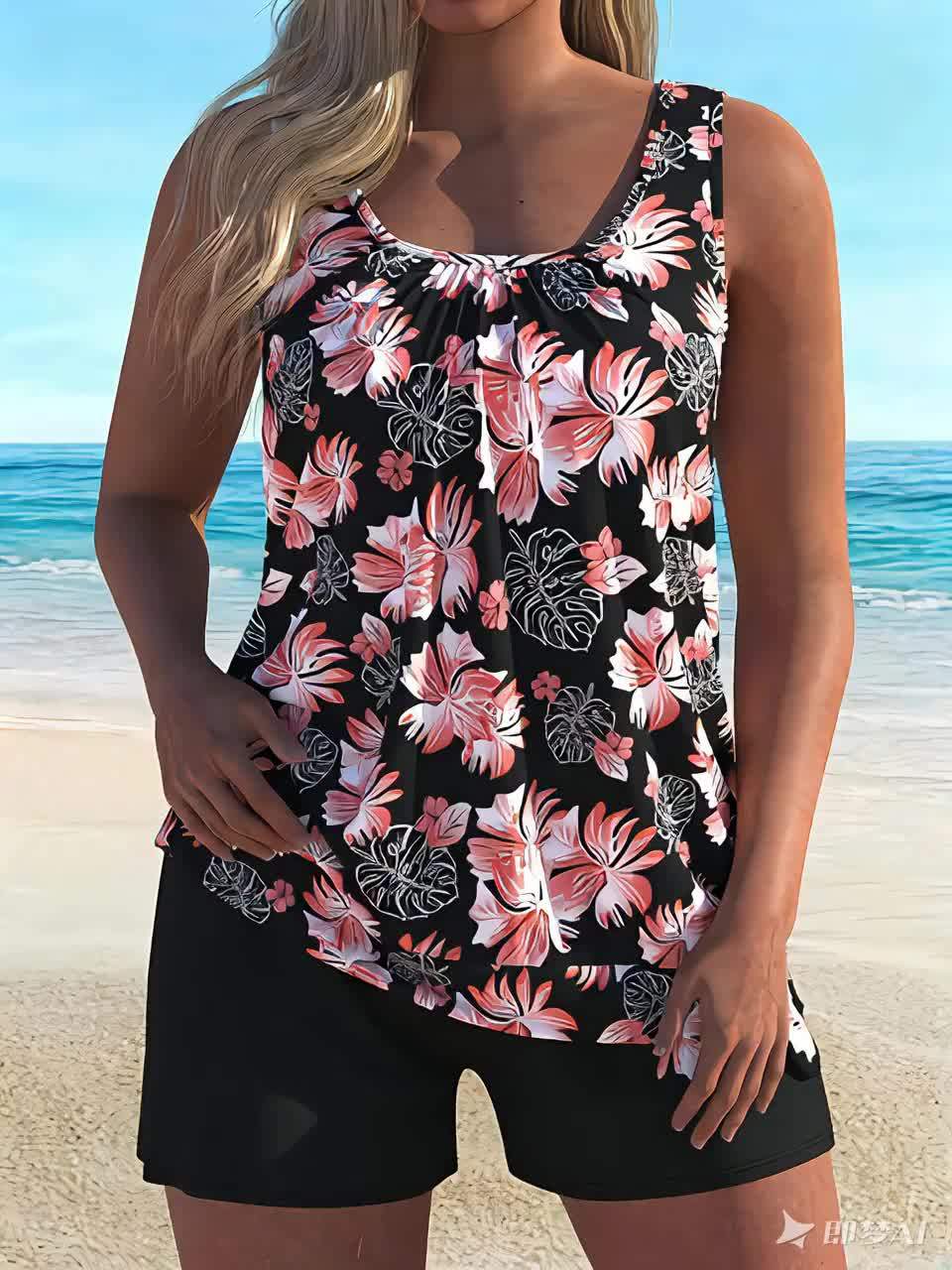 Clara | Tankini Set with Floral Print