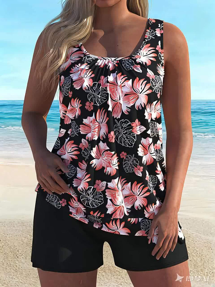 Clara | Tankini Set with Floral Print