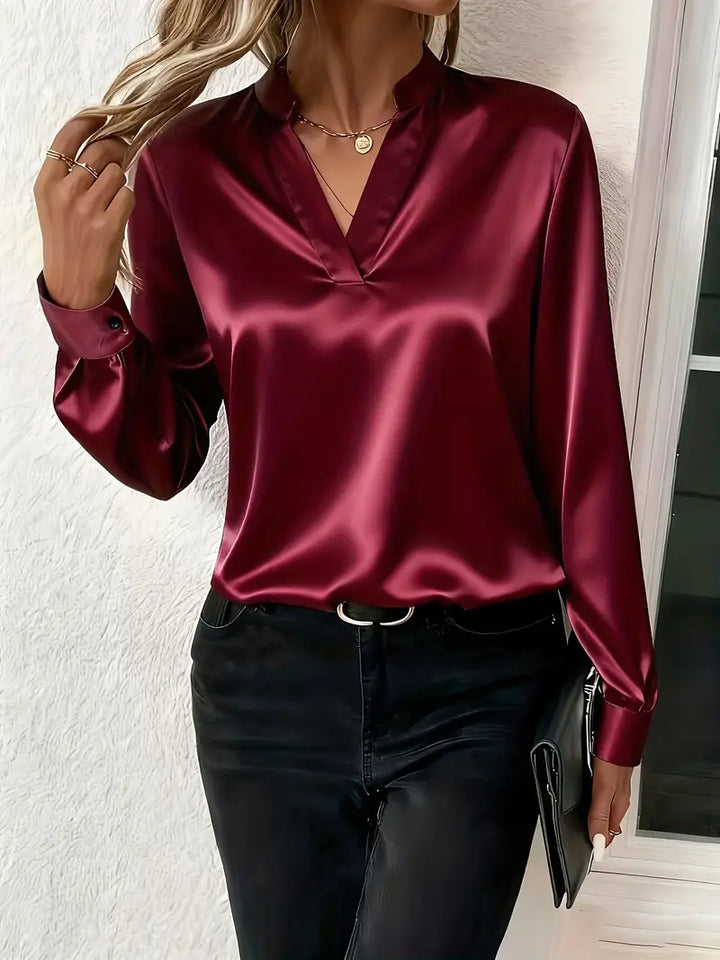 Claudine™ – Bluză satinată elegantă, atemporală și rafinată