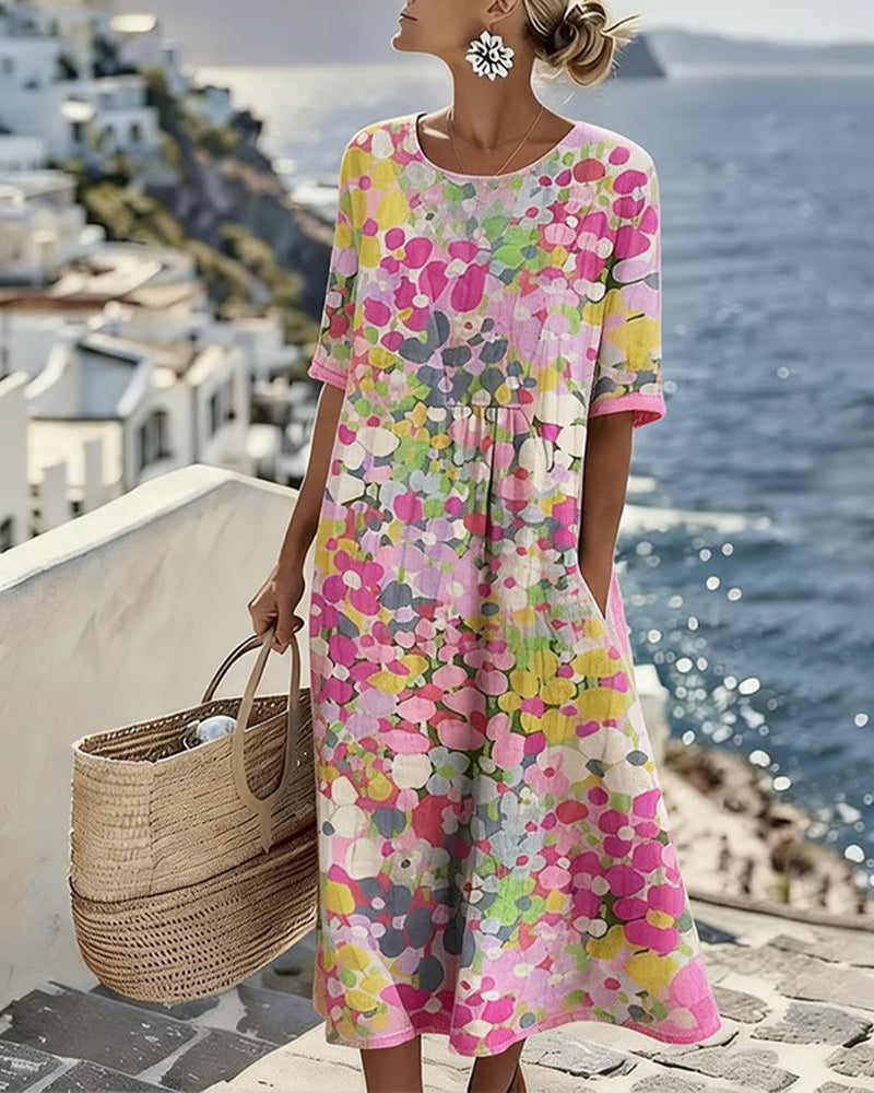 Elena™ — Rochie midi florală elegantă de vară