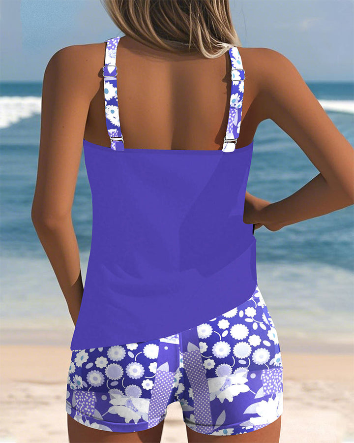 Colette | Swimsuit Tank Top with Printed Boxer Briefs