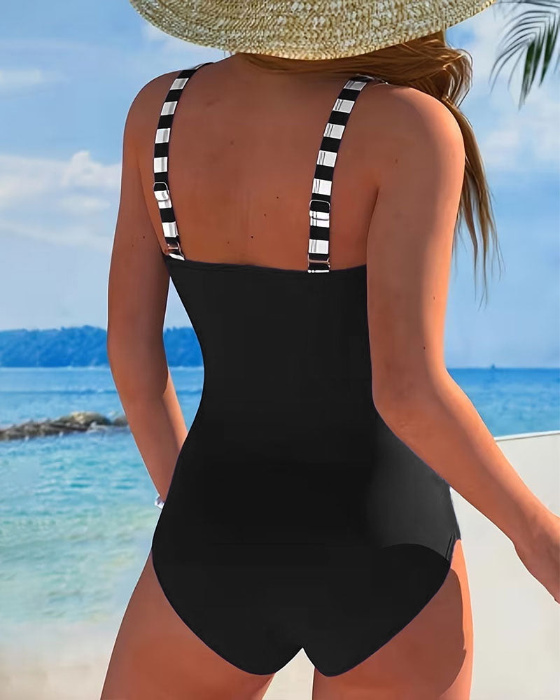 Aurora™ — Costum de baie dintr-o piesă cu dungi