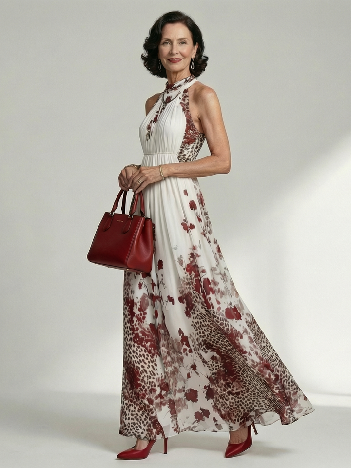 Orlune | Rochie maxi albă plisată