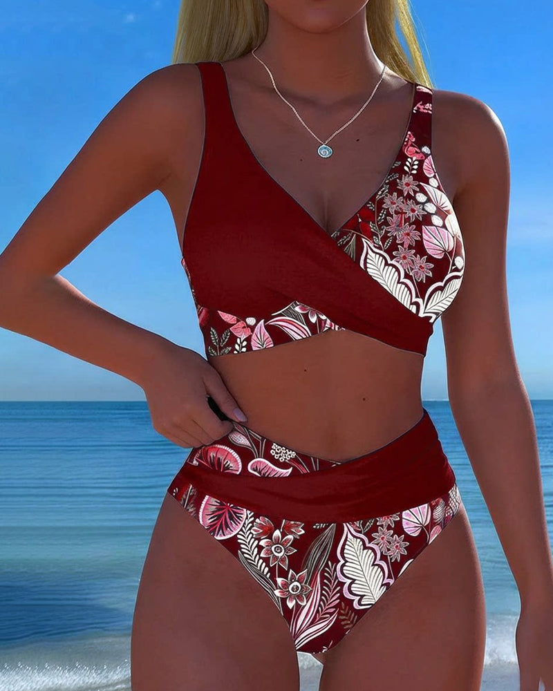 Mirela™ — Bikini Floral cu Croială Regulară