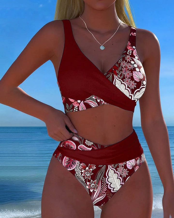 Mirela™ — Bikini Floral cu Croială Regulară
