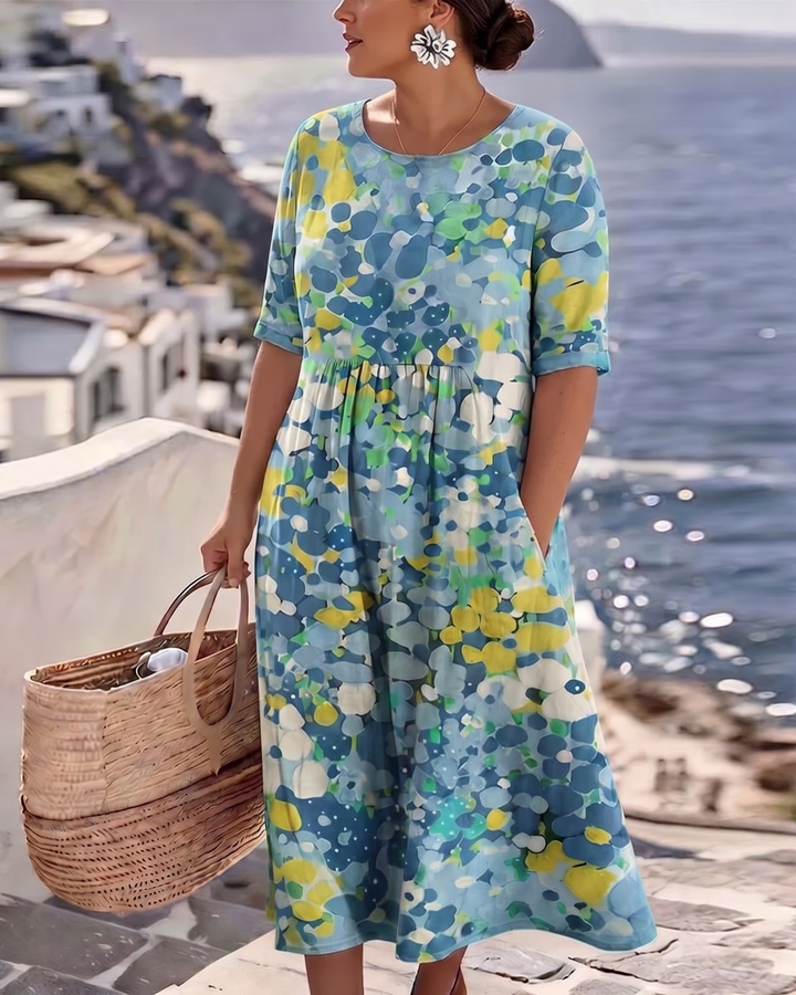 Elena™ — Rochie midi florală elegantă de vară