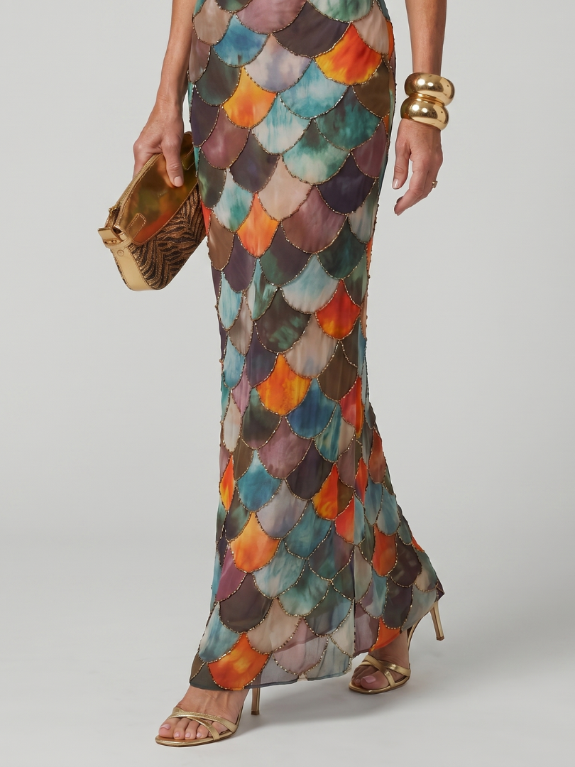 Larkin | Rochie maxi mulată