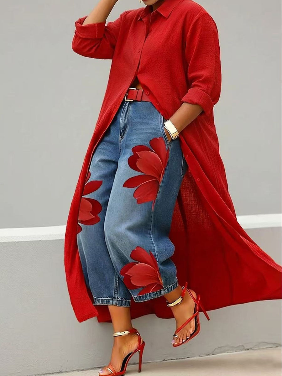 Sophia - Pantaloni eleganți florali