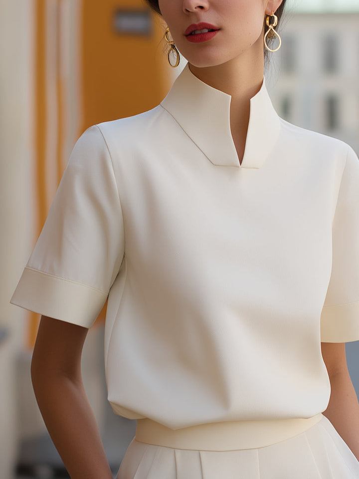 Aroha™ — Cămașă elegantă cu guler modern și mâneci scurte