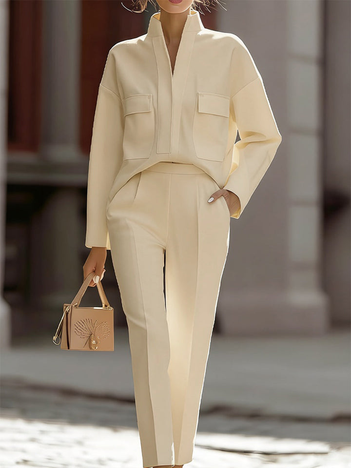 Elena — Costum elegant din două piese cu cămașă oversized