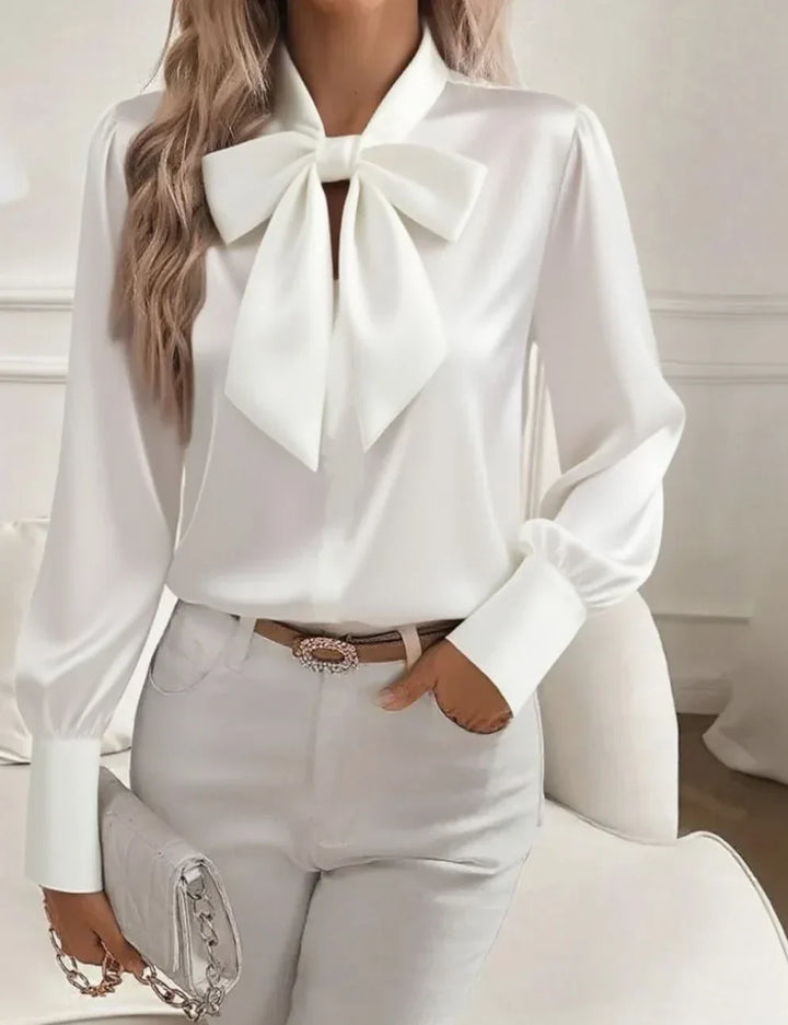 Élodine™ — Cămașă satinată elegantă cu mâneci lungi
