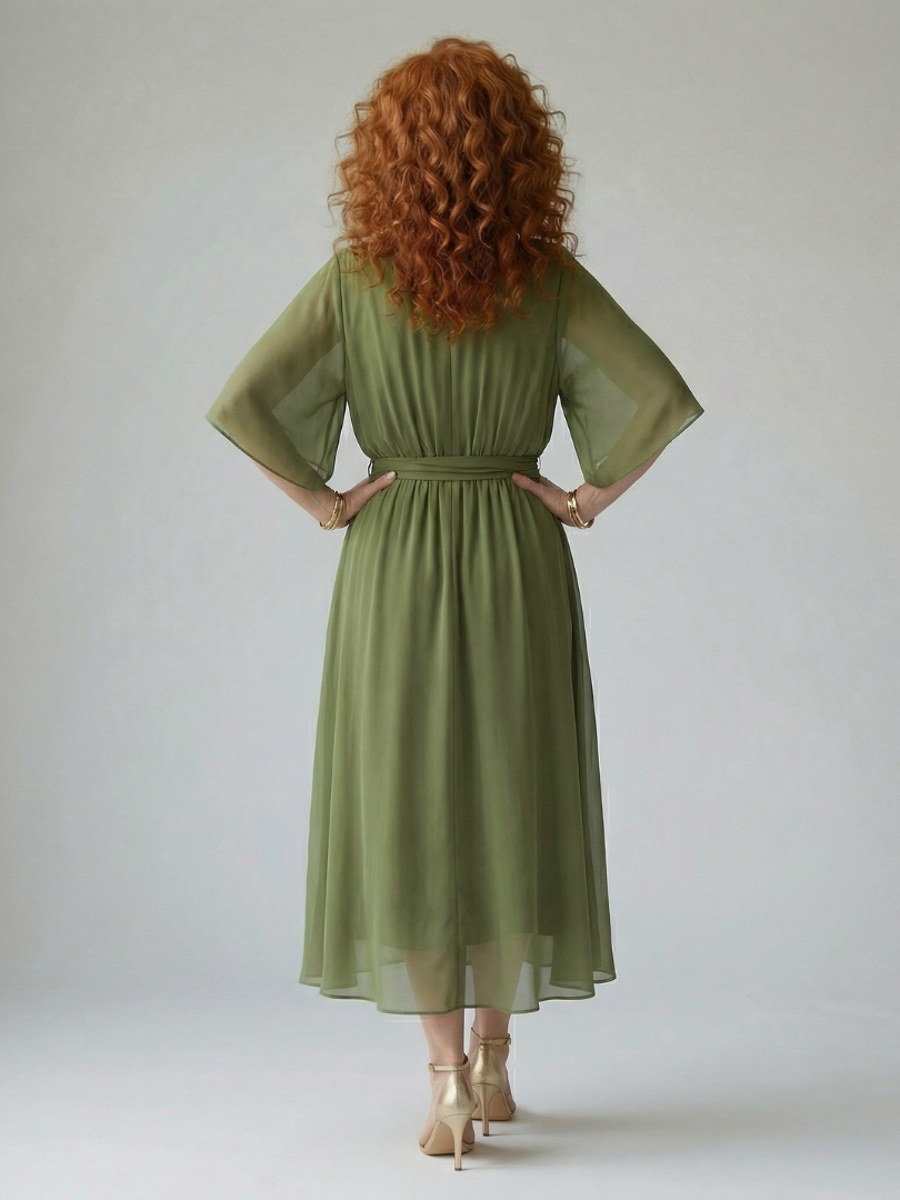 Elric | Rochie midi ușoară cu drapat