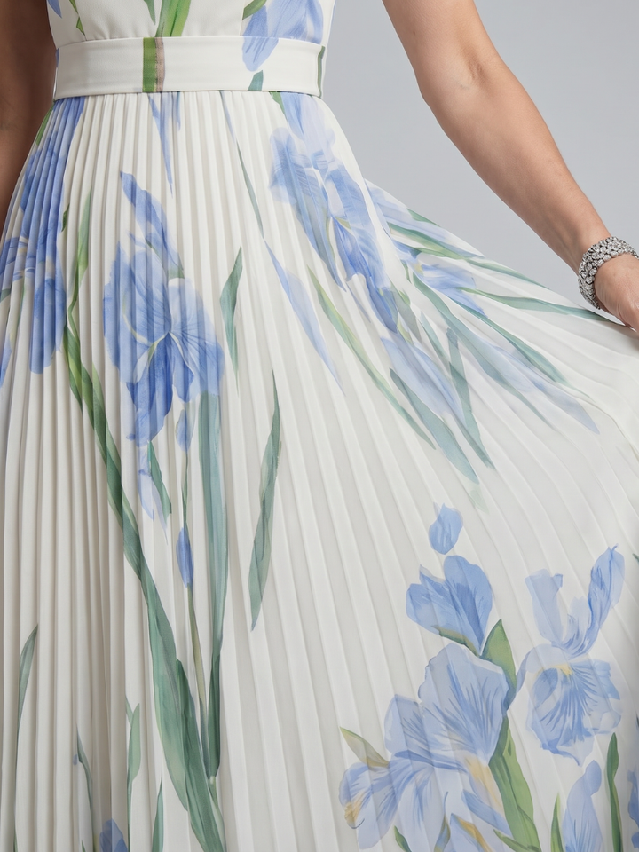 Ophelia | Rochie midi fără mâneci cu model floral