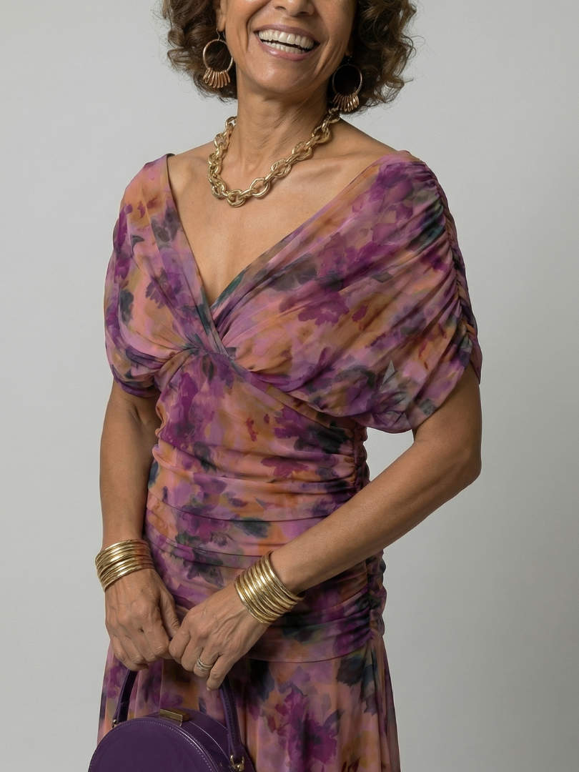 Calen | Rochie midi cu umerii goi