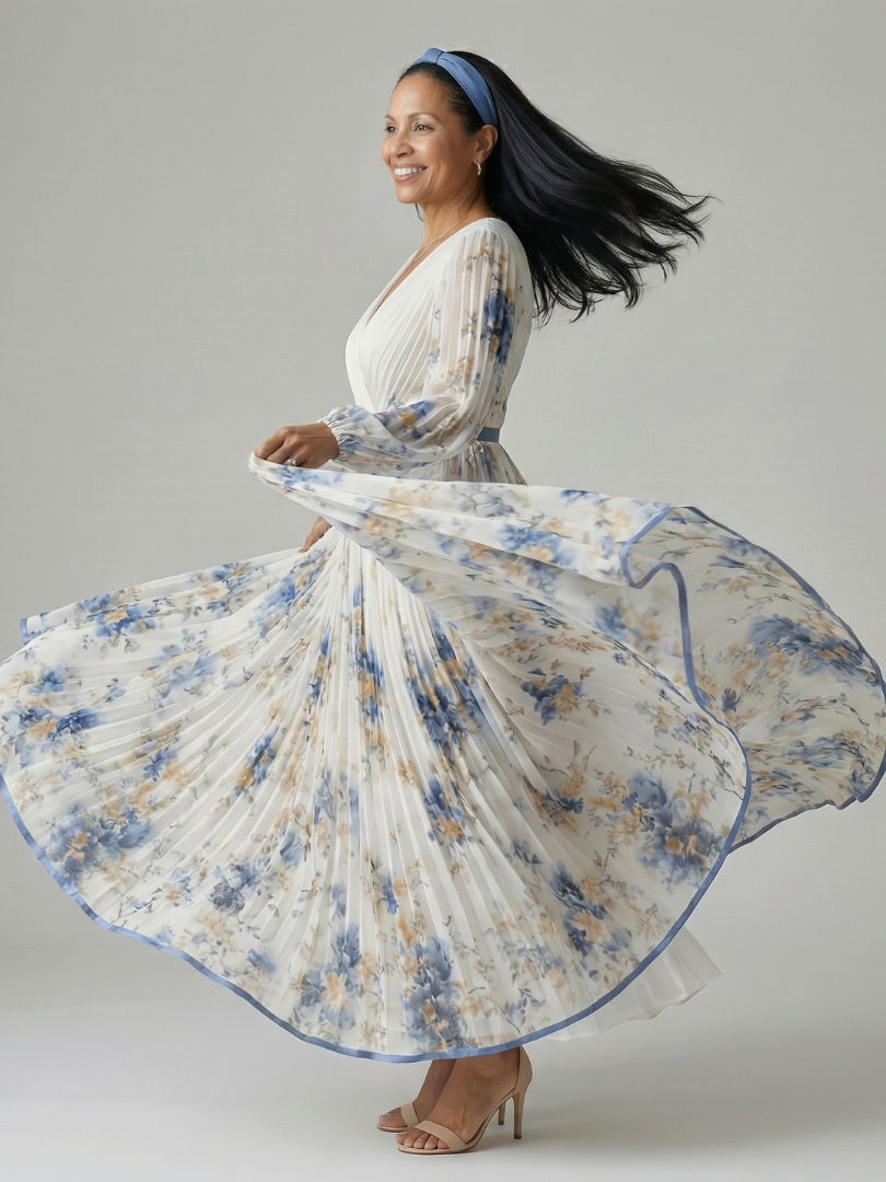 Rielle | Rochie midi plisată
