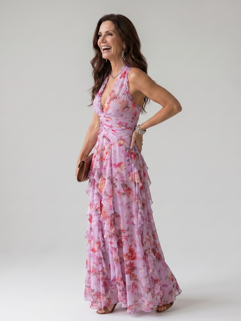 Nori | Rochie maxi cu imprimeu floral
