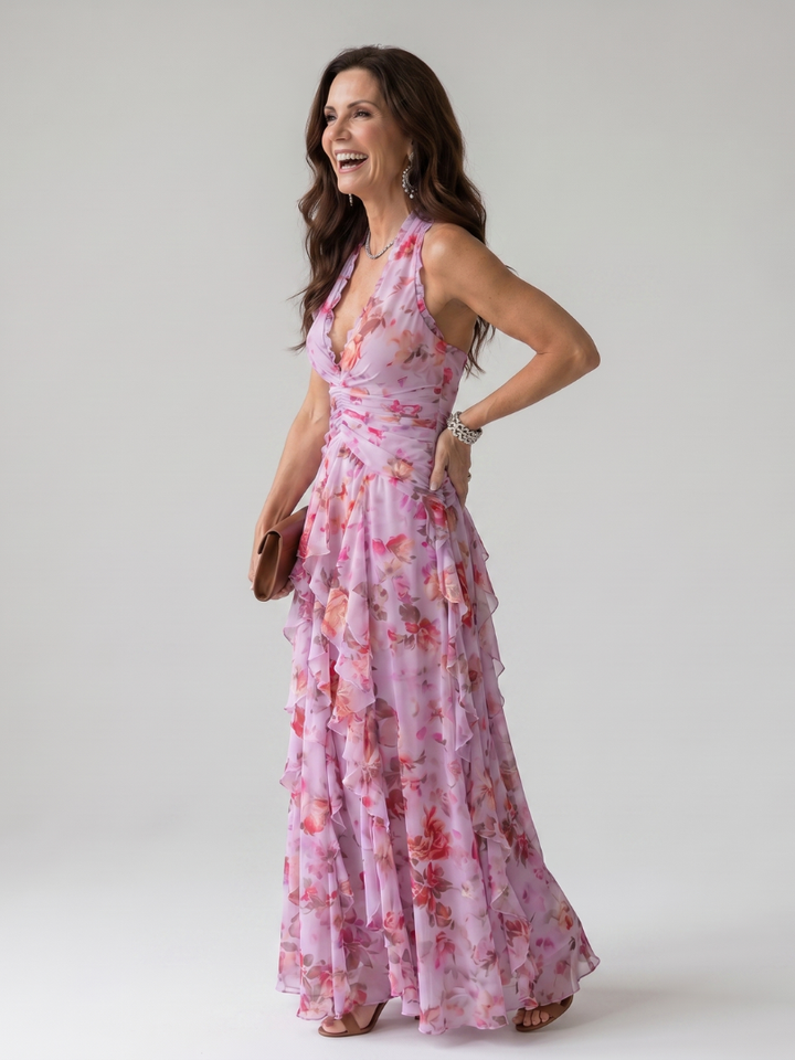 Nori | Rochie maxi cu imprimeu floral