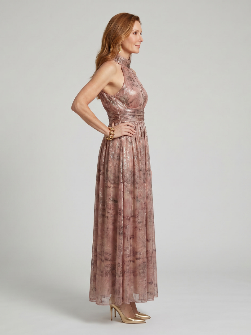 Imogen | Rochie midi fără mâneci cu finisaj texturat