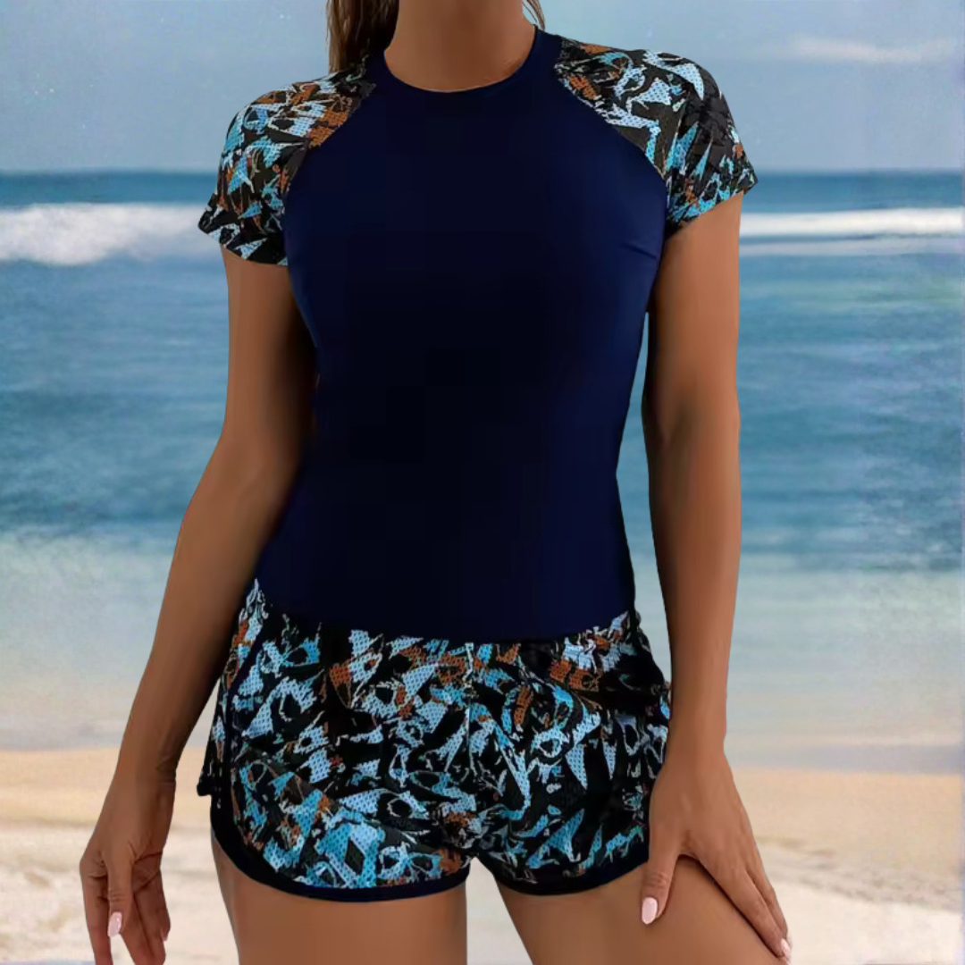 Viviane | Short Sleeve Two-Piece Swimsuit Set