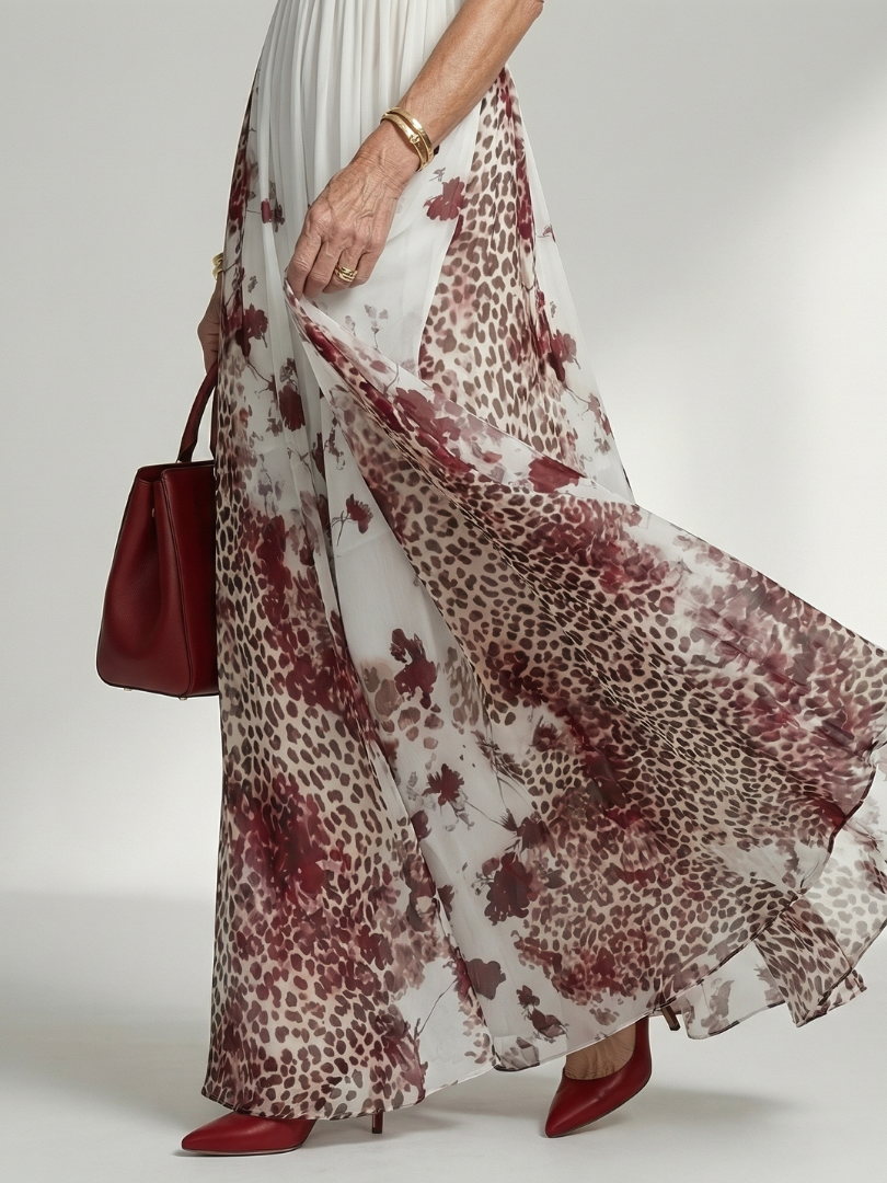 Orlune | Rochie maxi albă plisată