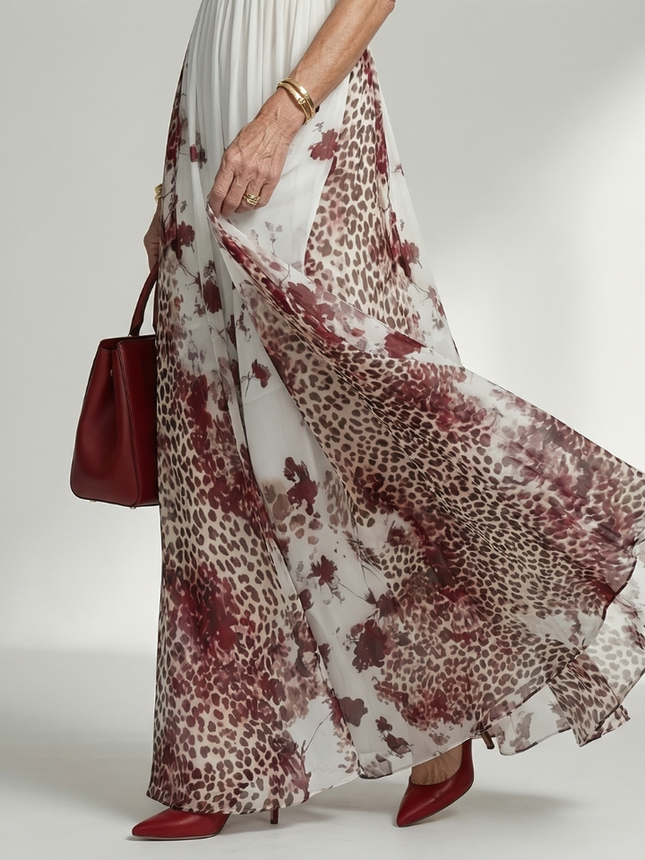 Orlune | Rochie maxi albă plisată