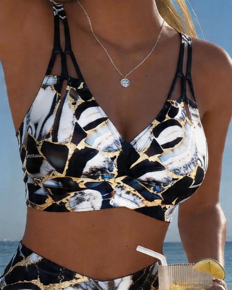 Luna™ — Bikini cu Bretele Creative și Decolteu