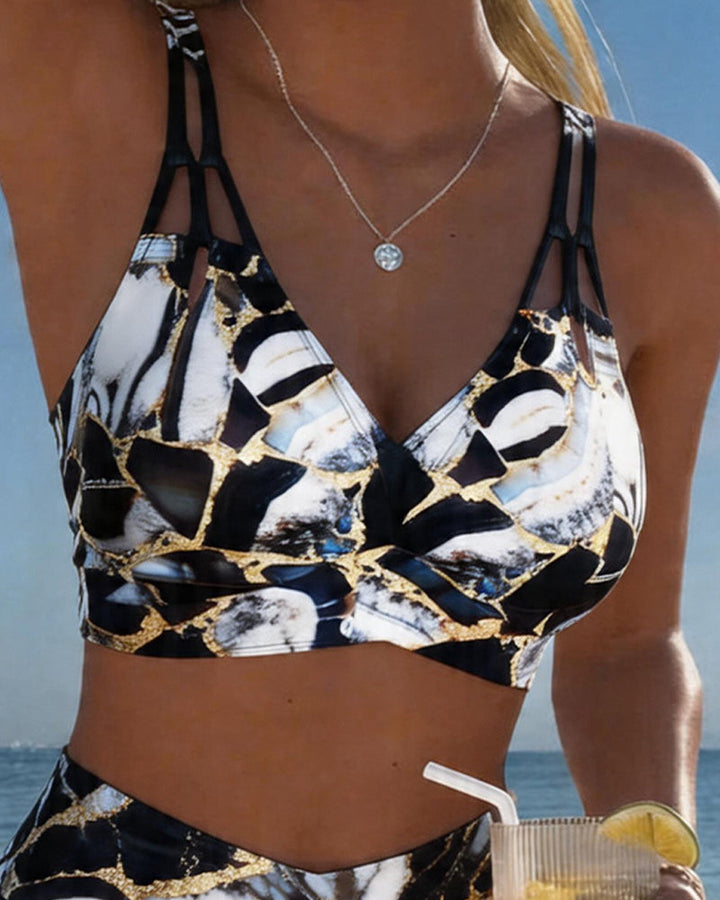 Luna™ — Bikini cu Bretele Creative și Decolteu