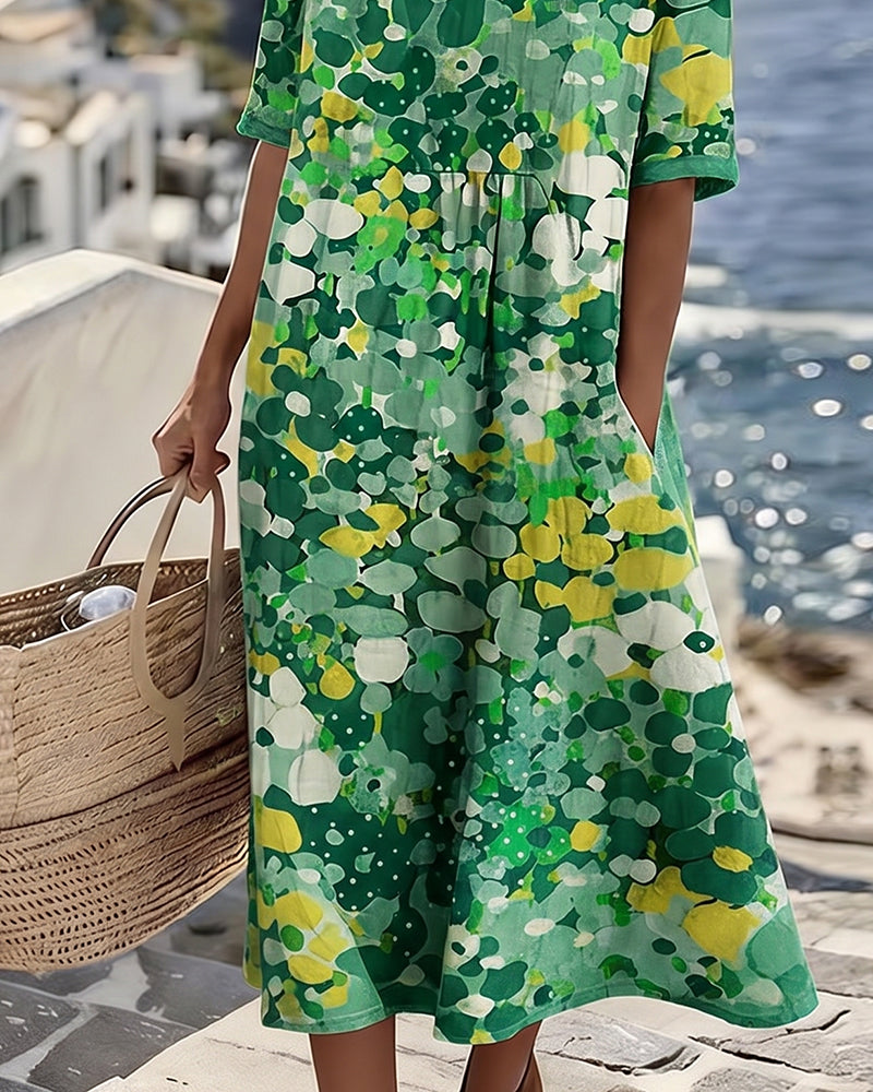 Elena™ — Rochie midi florală elegantă de vară