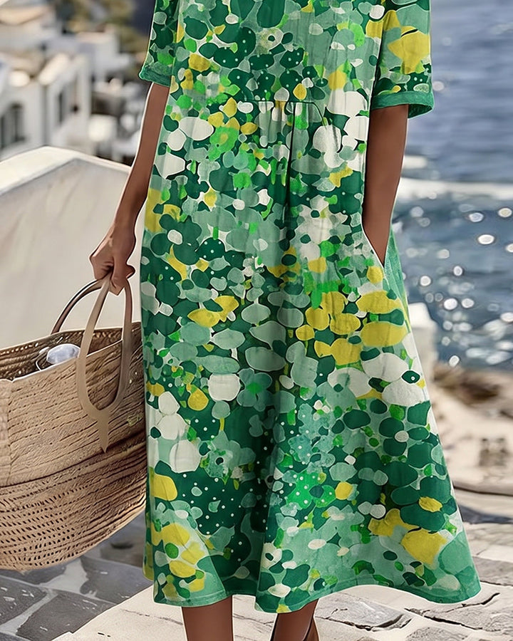 Elena™ — Rochie midi florală elegantă de vară
