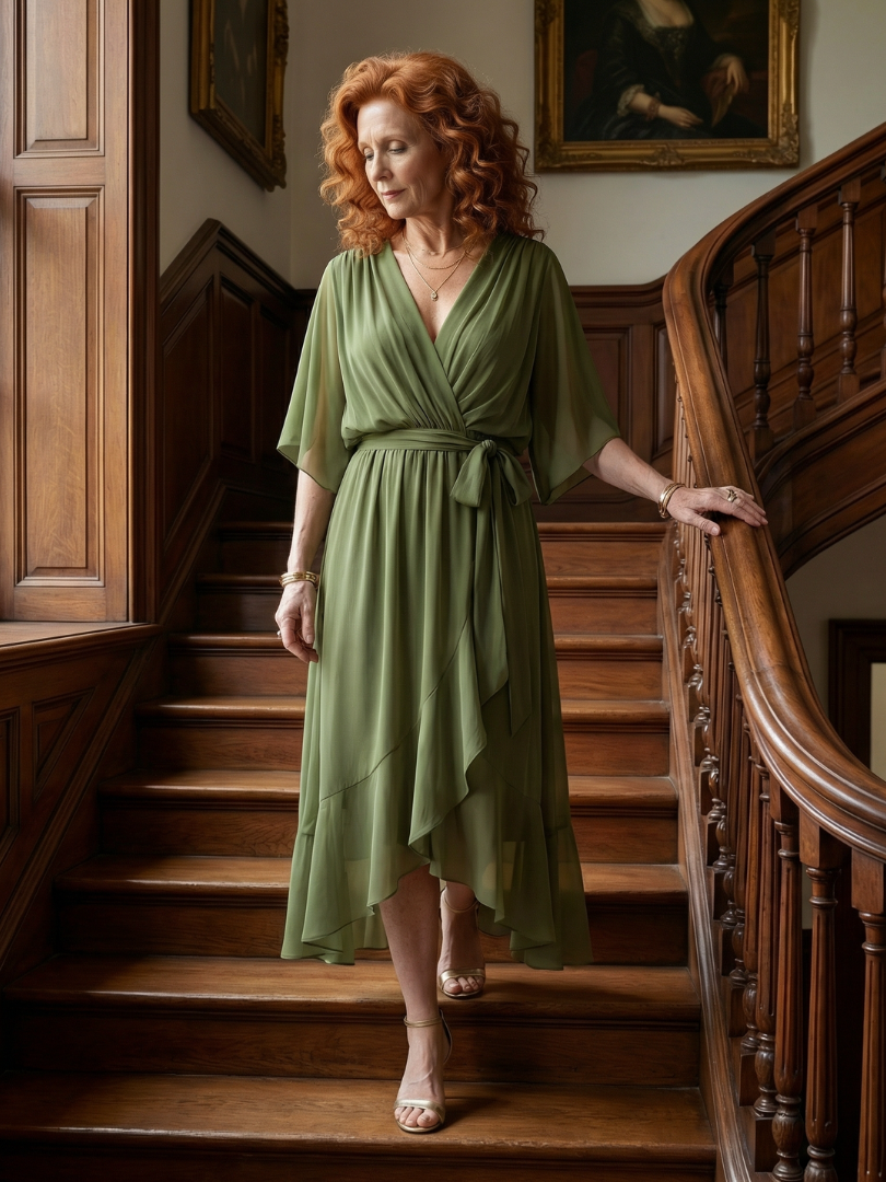 Elric | Rochie midi ușoară cu drapat