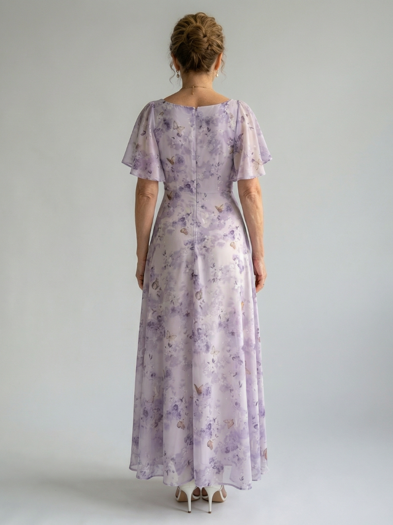 Vaelis | Rochie midi cu mâneci fluturate