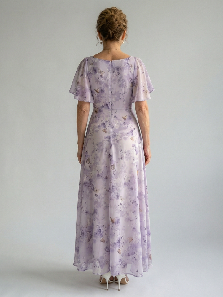 Vaelis | Rochie midi cu mâneci fluturate