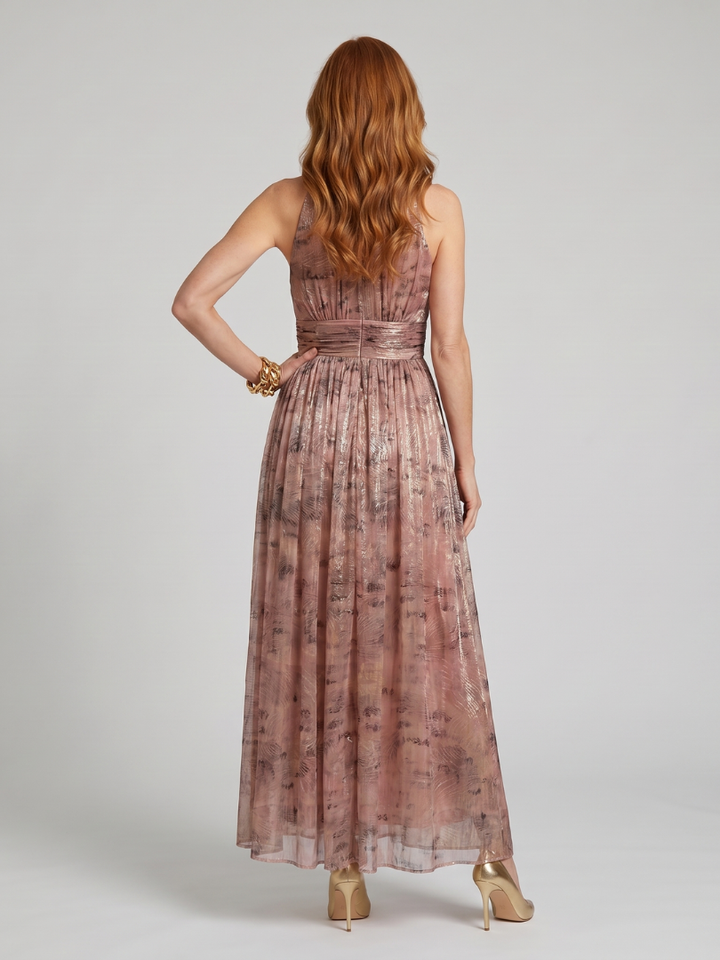 Imogen | Rochie midi fără mâneci cu finisaj texturat